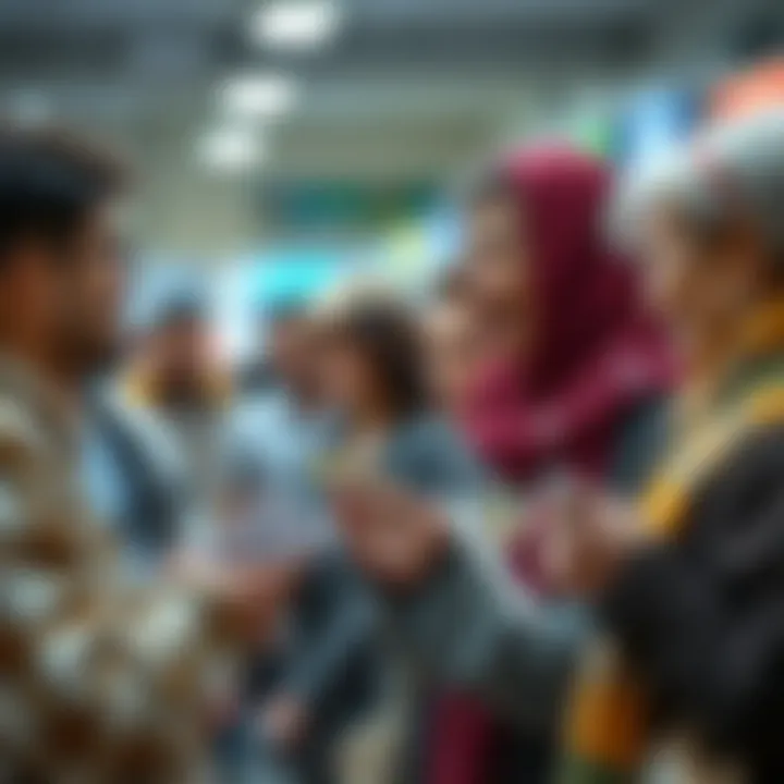 Diverse age groups engaging with lottery tickets