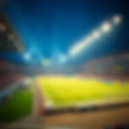 Spectacular view of a stadium during a live match
