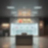 A modern bank interior showing a deposit area