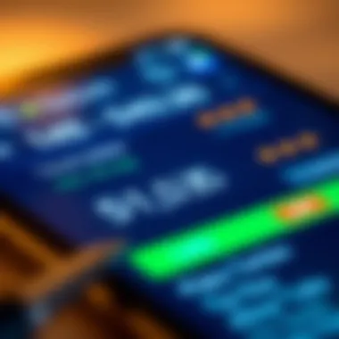 Close-up of bank transaction details on a digital device