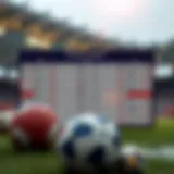 Illustration depicting a detailed schedule of football matches