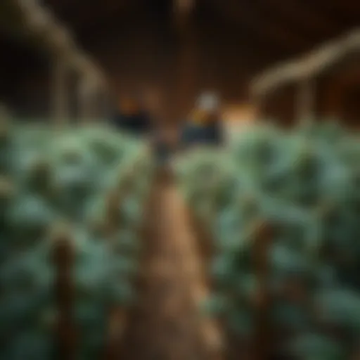 Historical depiction of cannabis cultivation