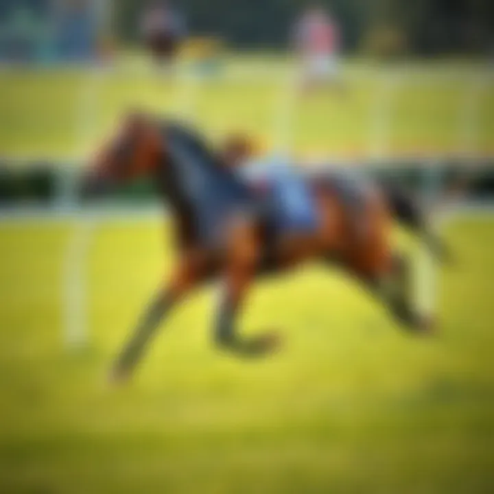 Elegant Racehorse in Action An elegant racehorse galloping, embodying the spirit of competition.