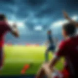 Exciting football match broadcast