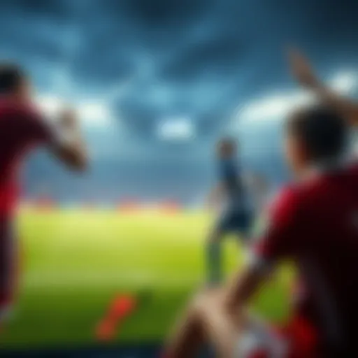 Exciting football match broadcast