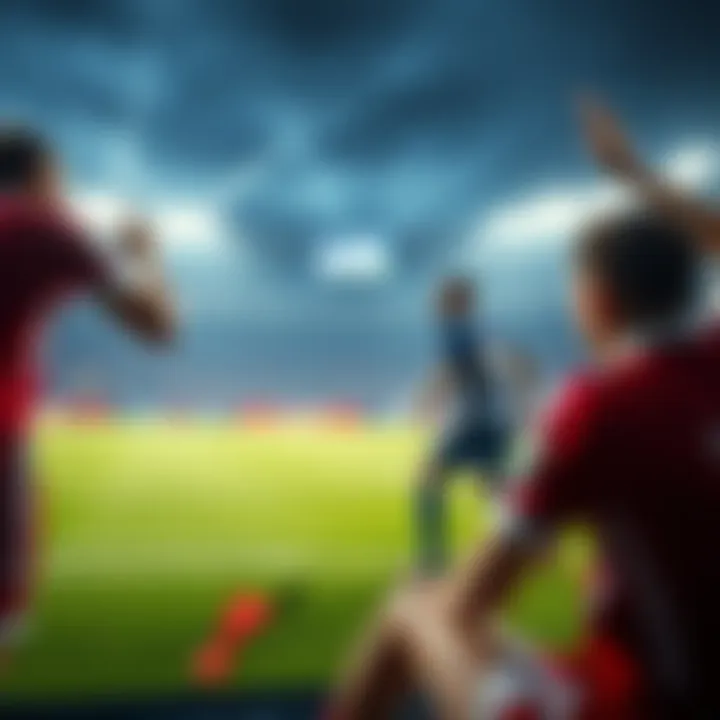 Exciting football match broadcast