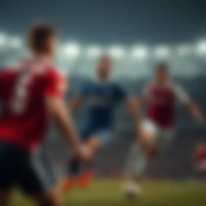 Intense moment during the football match