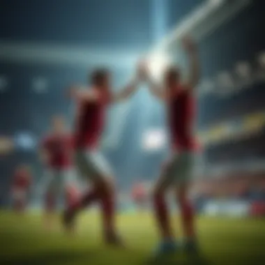 Players celebrating a goal