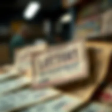 Historical context of lottery development illustrated through vintage tickets