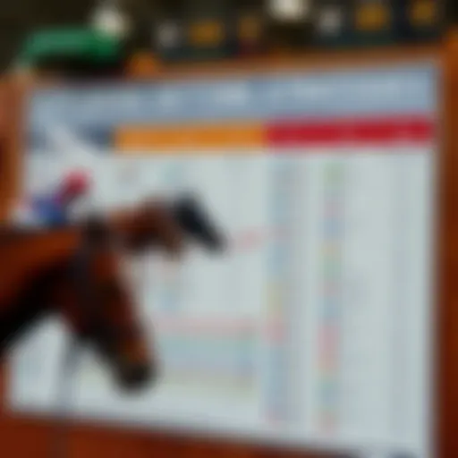 A detailed chart showcasing various betting strategies in horse racing
