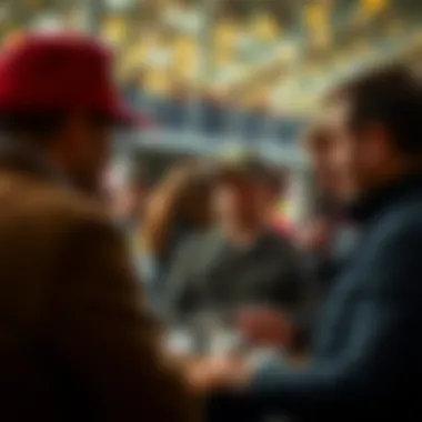 A community gathering discussing horse racing insights and strategies