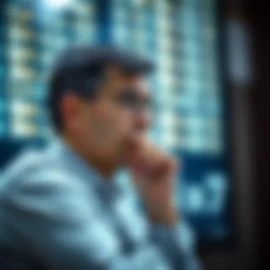 A thoughtful individual contemplating numbers