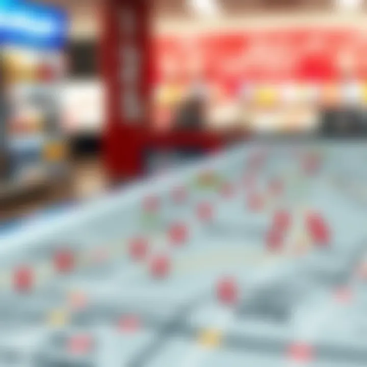 A map highlighting key locations for purchasing lottery tickets.