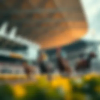 Vibrant Atmosphere of Contemporary Racetracks A modern racetrack bustling with excitement