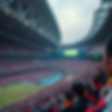 An overview of a packed stadium during a significant Korean derby event.