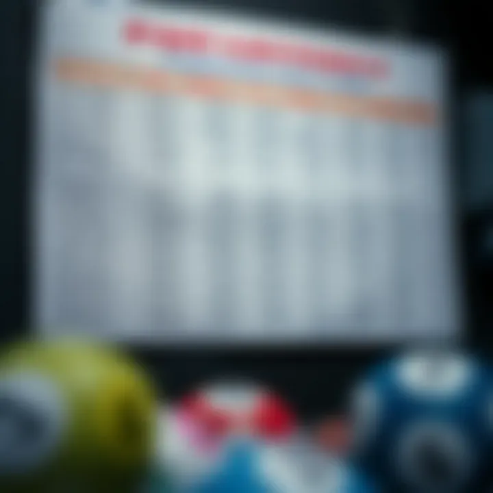 Chart comparing past lottery results