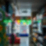 Interior of a lottery retail store showcasing various lottery products