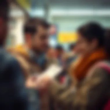 Choosing Lottery Tickets Customer selecting lottery tickets with anticipation