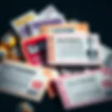 Visual representation of lottery tickets showcasing various designs