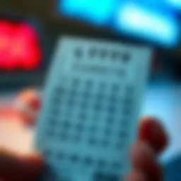 Lottery ticket featuring numerical selections