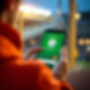 A user engaging with LottoPay on a mobile device