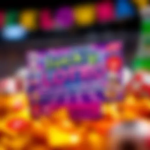 A vibrant lottery ticket for Lucky Lotto showcasing exciting graphics