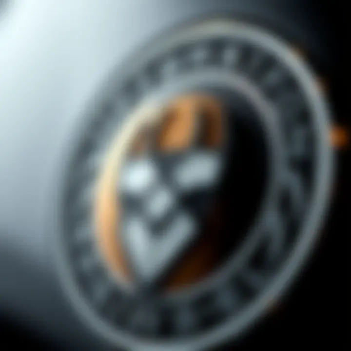 A close-up view of a modern sports logo emphasizing design elements