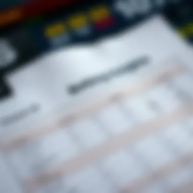 Close-up of a betting slip and odds display