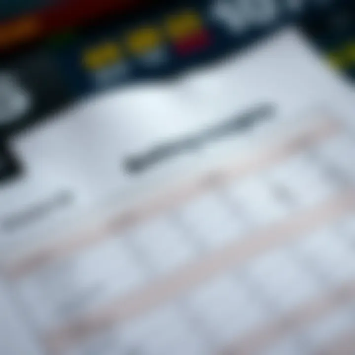 Close-up of a betting slip and odds display