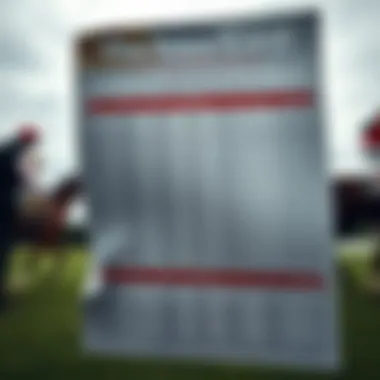 Example of a race card with highlighted sections for interpretation