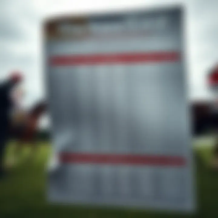 Example of a race card with highlighted sections for interpretation