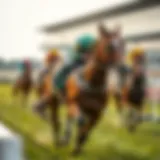 Illustration depicting the concept of real-time horse racing