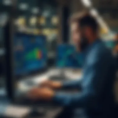 Researcher analyzing football match data on a computer