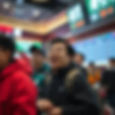 An engaging sports betting scene with enthusiastic participants