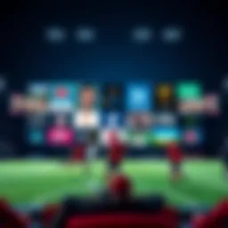 A vibrant illustration showcasing various streaming platforms for sports