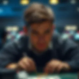 Illustration depicting the psychological impact of gambling addiction