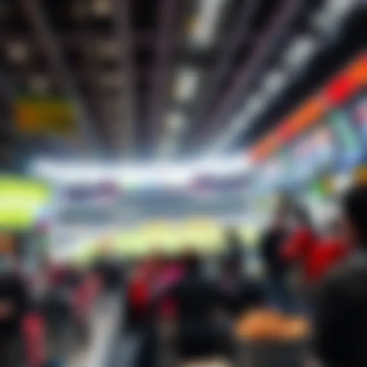 A view of a bustling sports betting venue