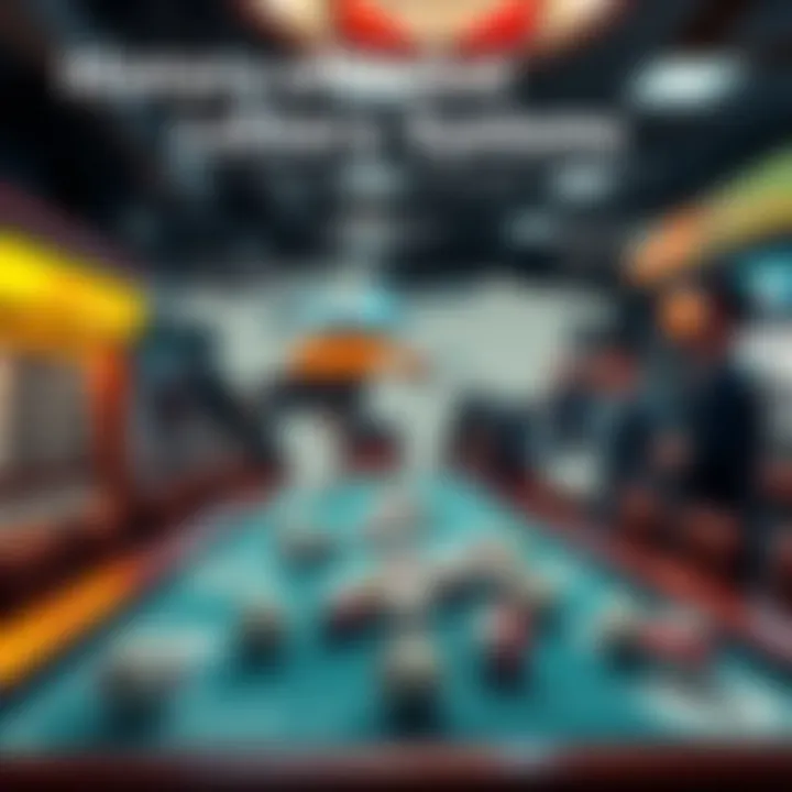 A detailed infographic illustrating the history of lottery systems around the world.